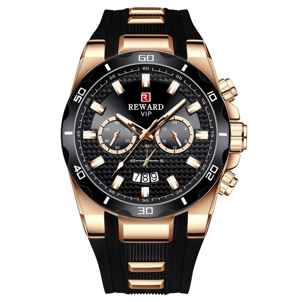 Reward Luxury Chronograph Watch – Premium Black & Gold