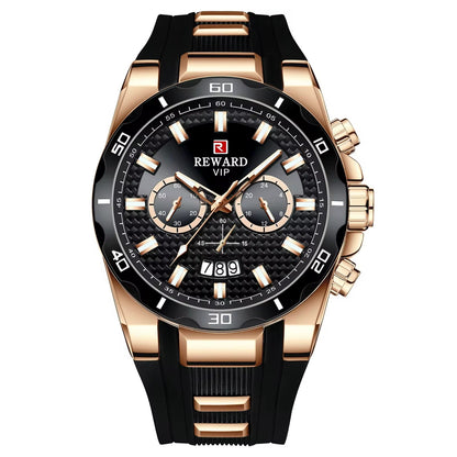 Reward Luxury Chronograph Watch – Premium Black & Gold
